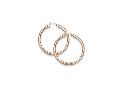 Rose Gold Plated Plain Hoop Earring